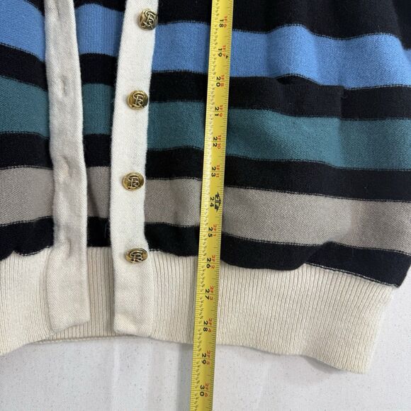 Vintage Sonia Sonia Rykiel Womens Wool Cardigan Strip Size 46 Padded Shoulder - Picture 14 of 16